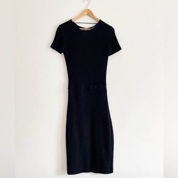 Zara Knit Black Shimmer Backless Knit Dress – Size Small - Picture 2 of 7